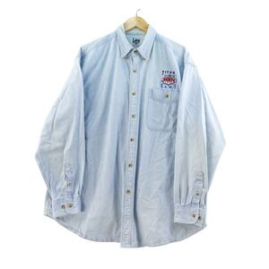 VTG Lee Sport XL Button Down Denim Shirt Titan Super Bowl Rams 2000 NFL Y2K
